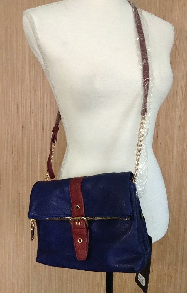Street Level 7 Navy Gold Chain Cross Body purse